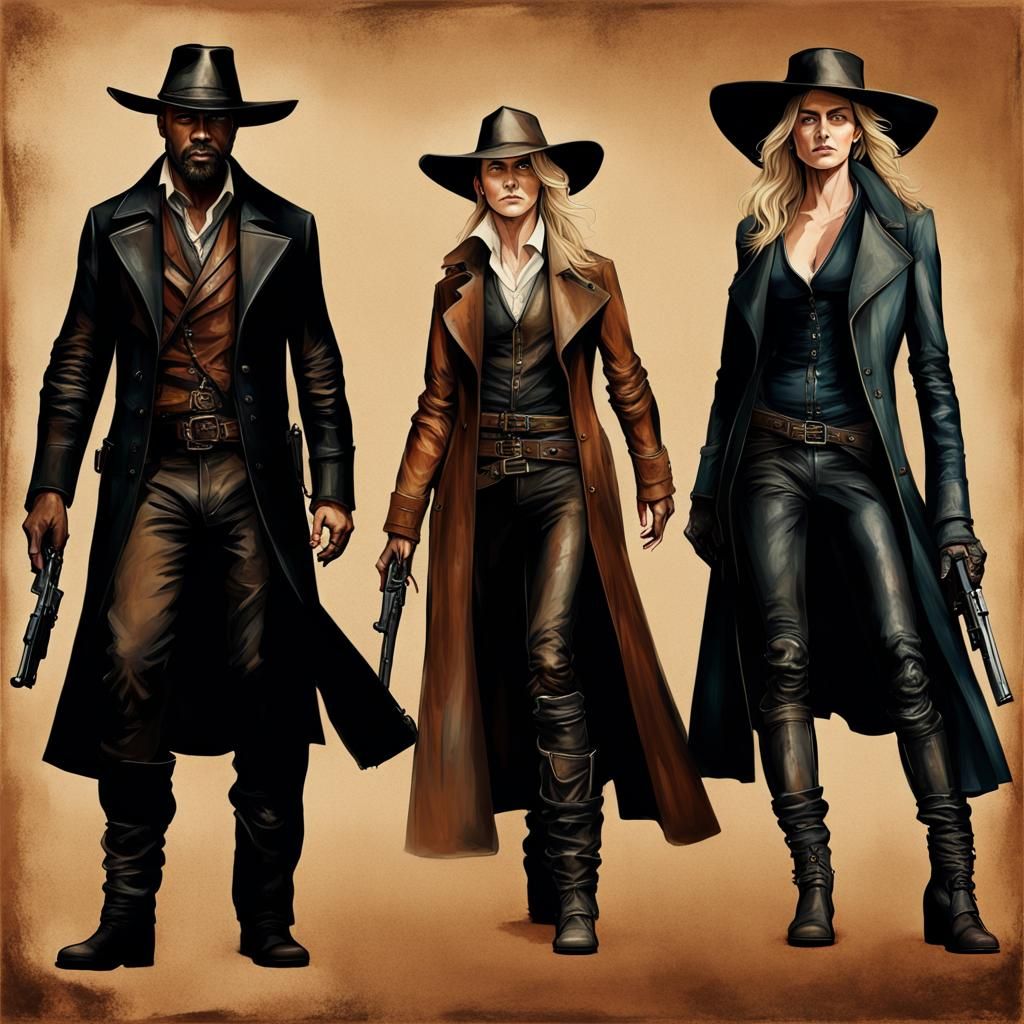 Gunslinger Trio - AI Generated Artwork - NightCafe Creator