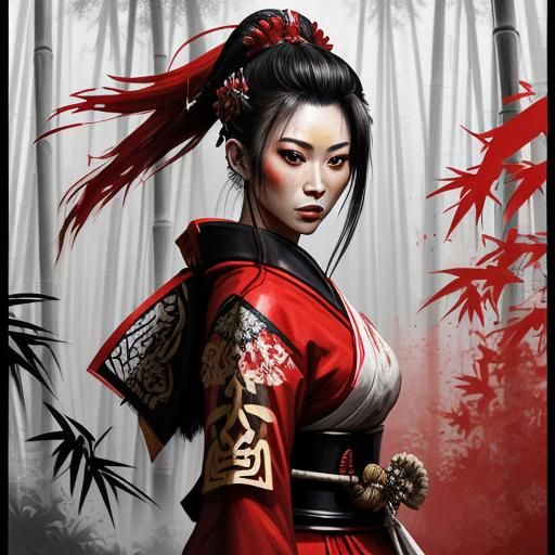 Female Samurai - AI Generated Artwork - NightCafe Creator