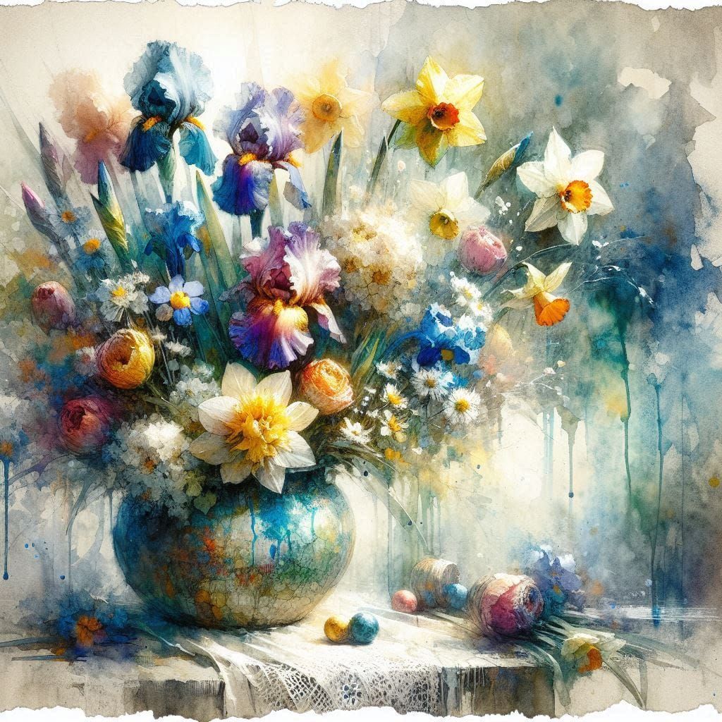 Spring Flowers in a Vase