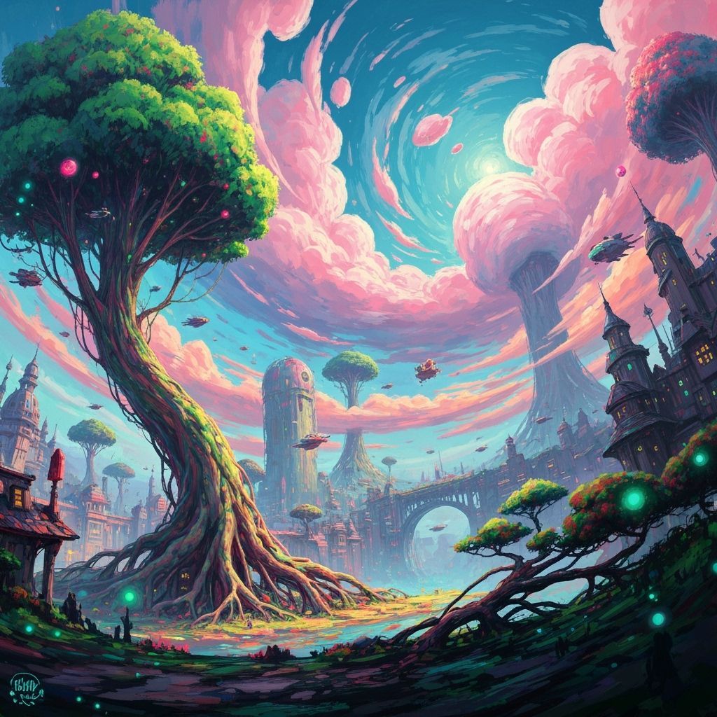 Vibrant Surreal Realm: Dreamlike Art