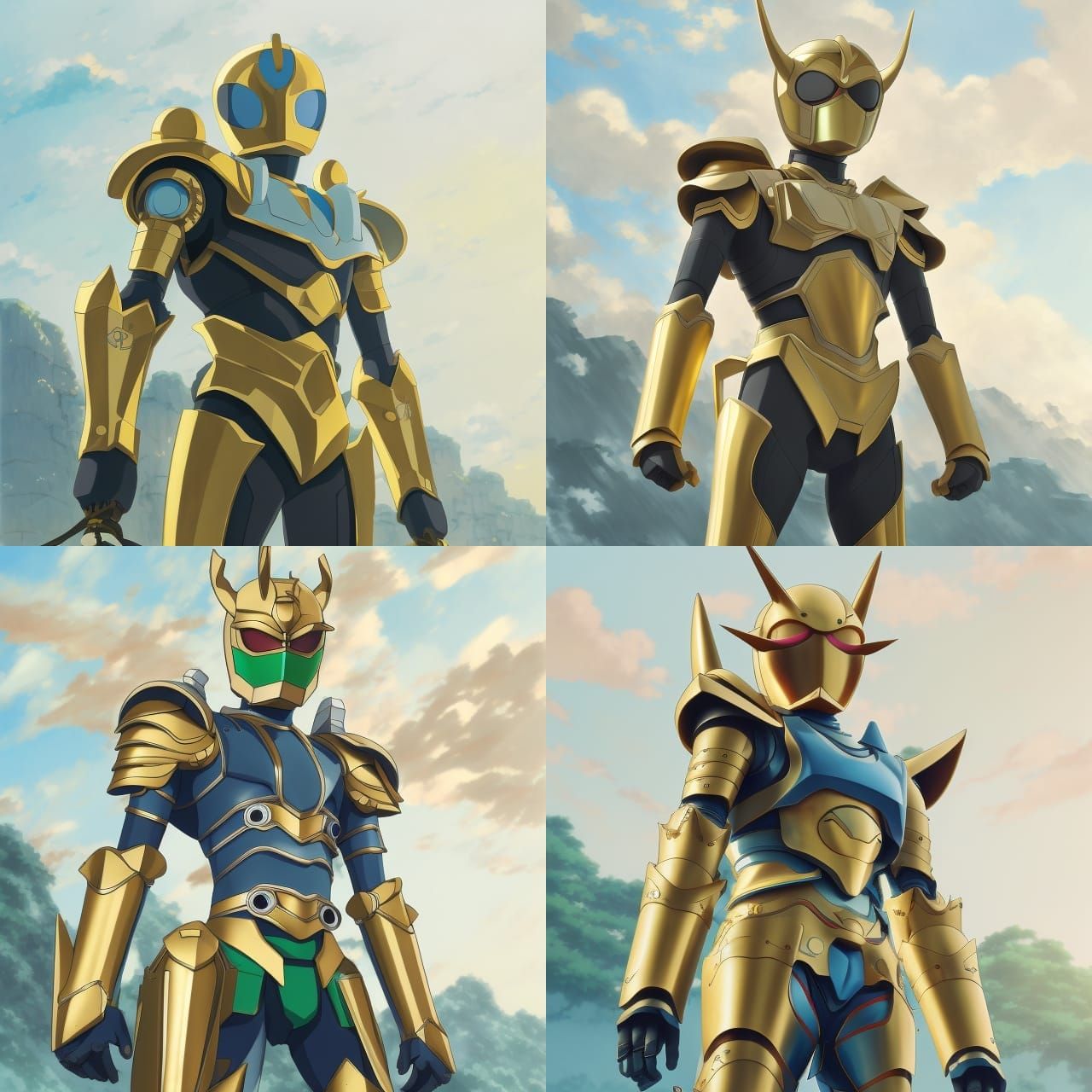 kamen rider with golden paladin armour, more details armour.