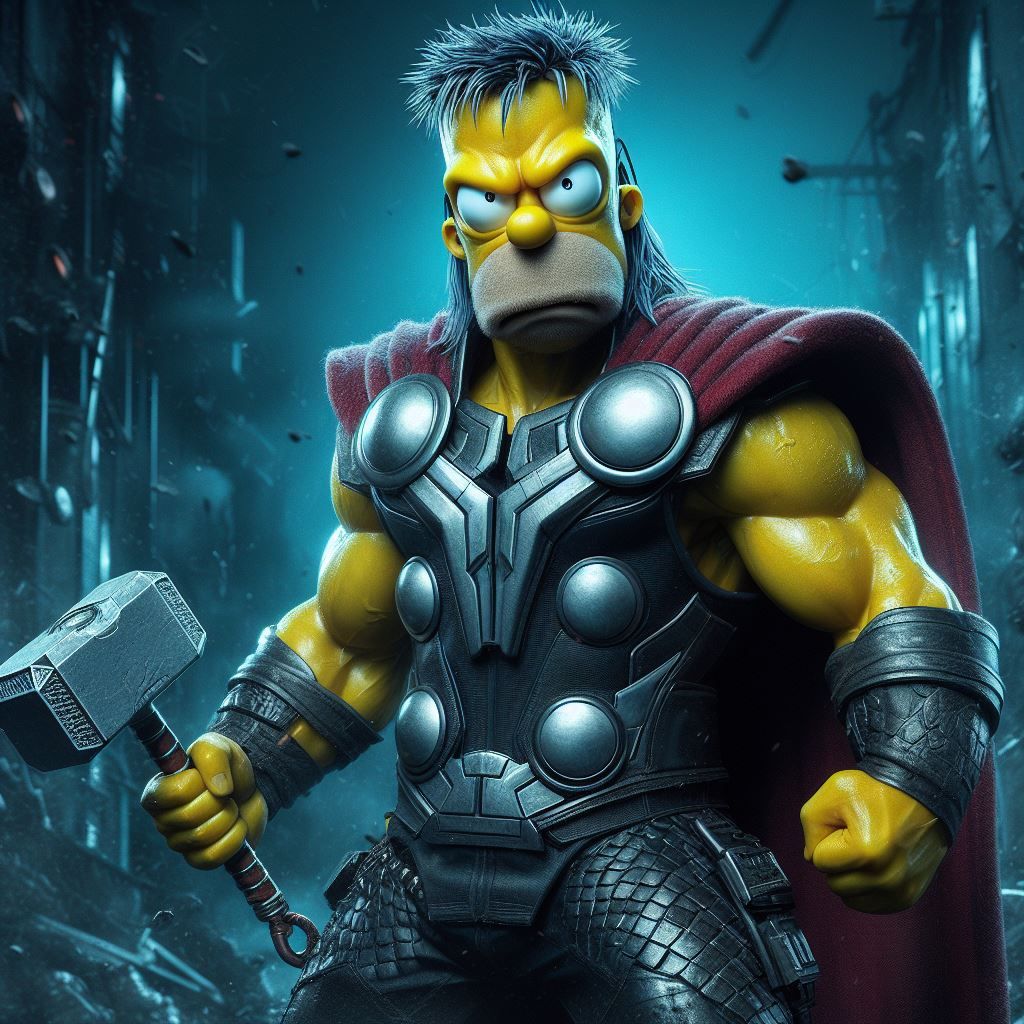 Homer as Thor