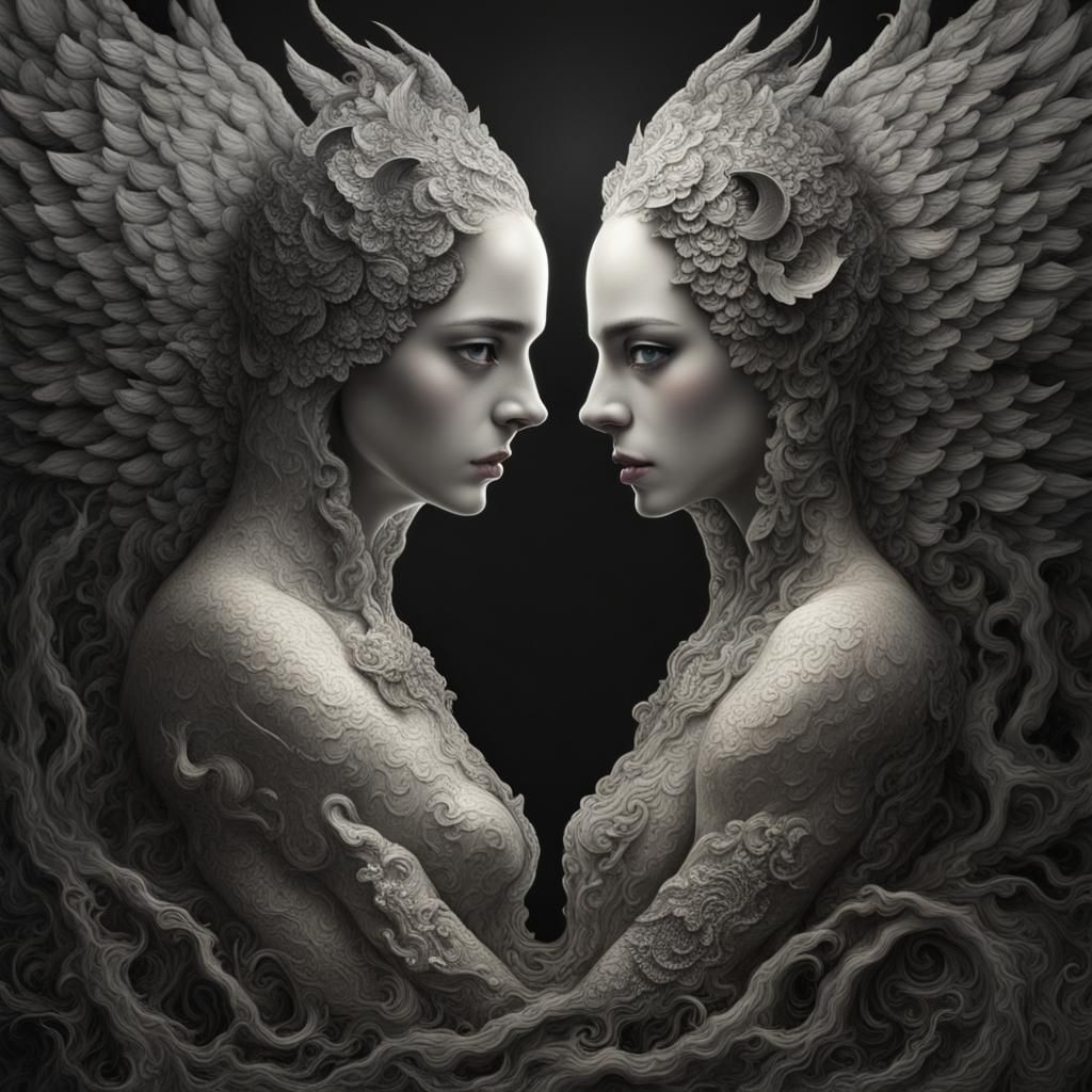 Good And Evil Are Opposite Each Other . - Ai Generated Artwork 