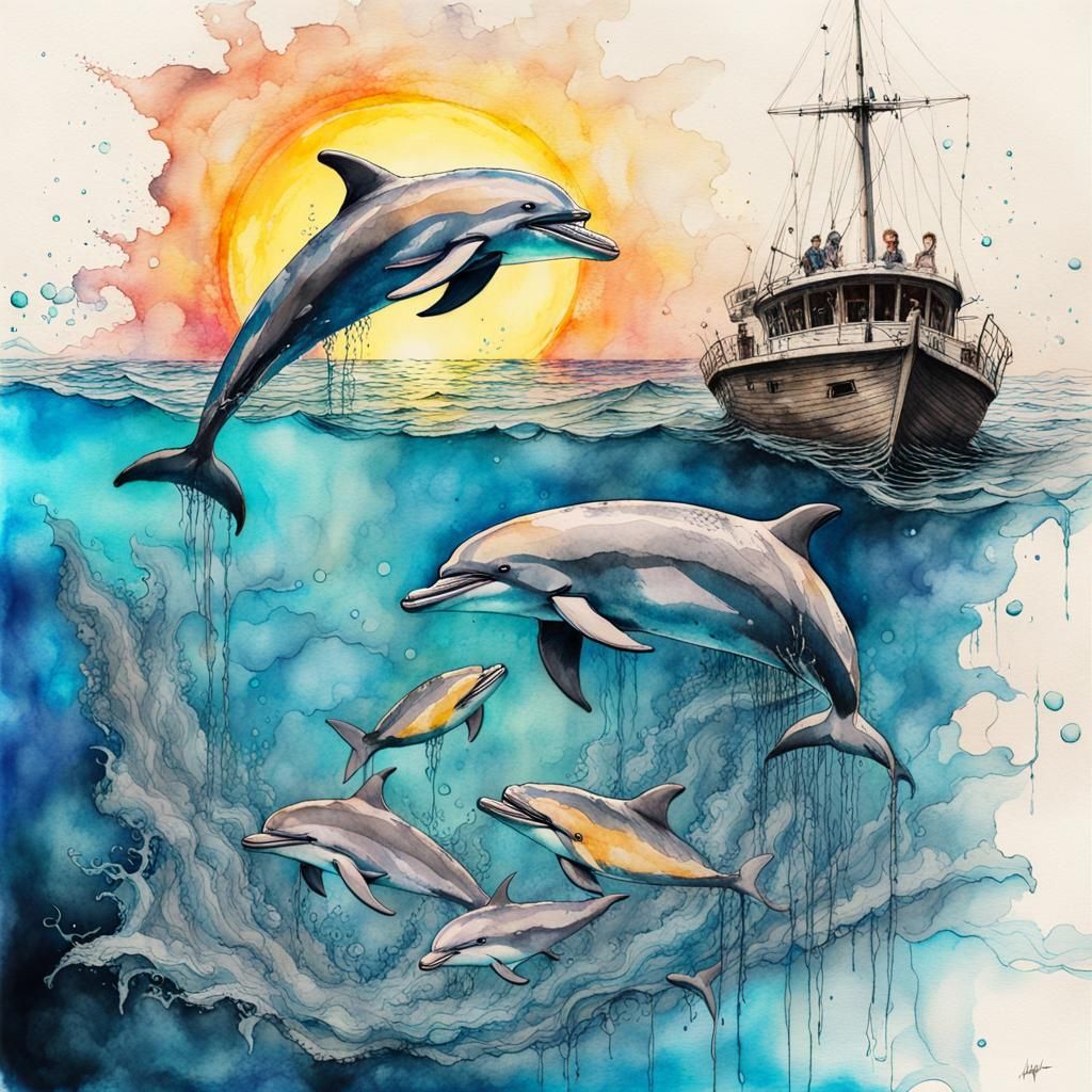 Playful Dolphins 