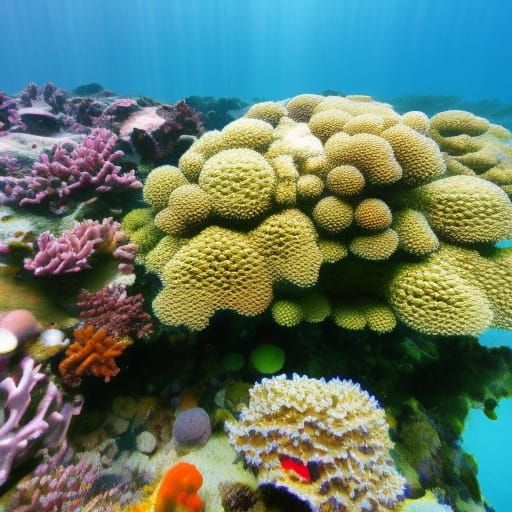 Ocean Deep On Ocean Floor Abundant With Teaming Bioluminesce...