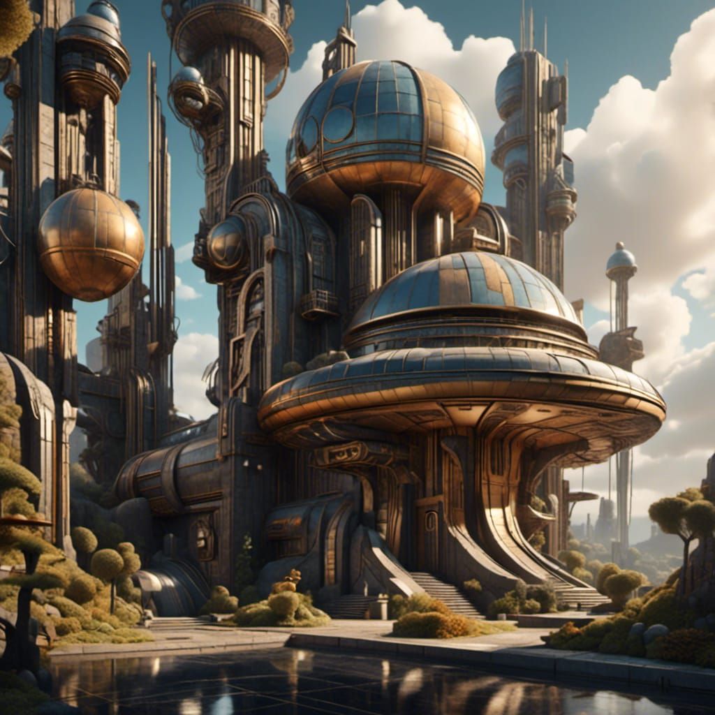 3D depth of detail, 3D raised detail, 3D DOF, an alien landscape <lora:Steskers Futurism:1.0> 