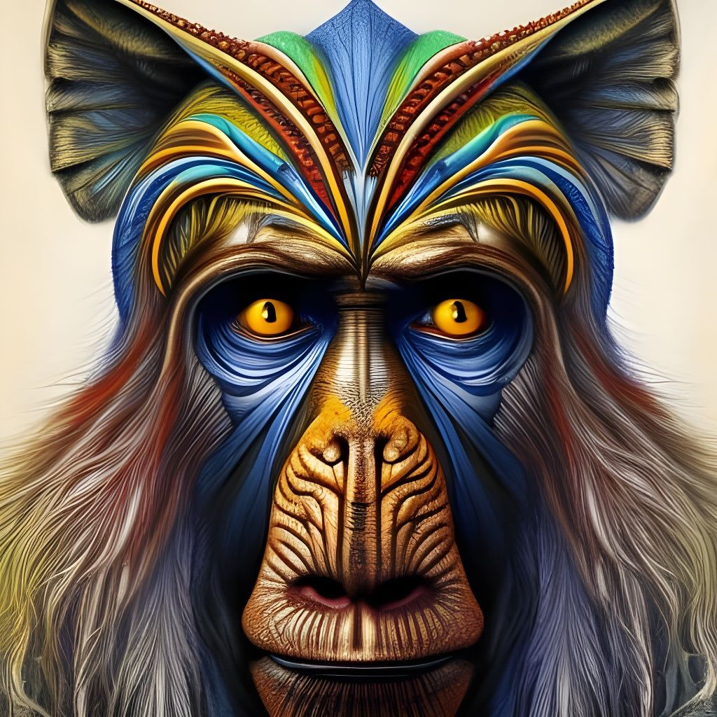 Baboon Shaman Portrait - AI Generated Artwork - NightCafe Creator