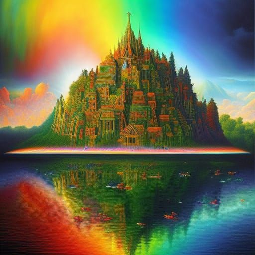 Rainbow Castle - AI Generated Artwork - NightCafe Creator