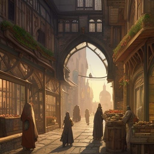 Medieval alleyway   by @cheesepuff 