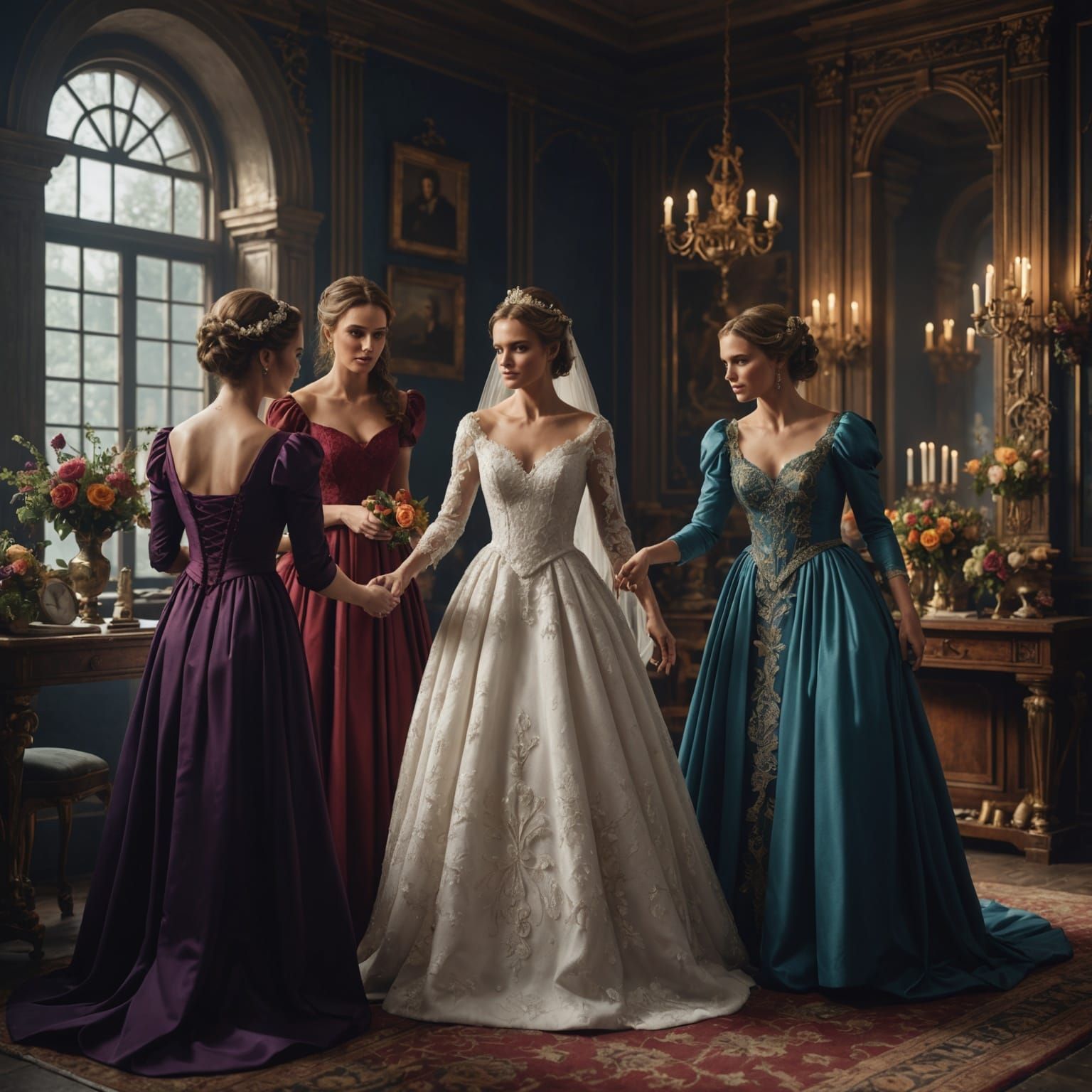 Bridemaids preparing the bride   by @Joumene jallouli