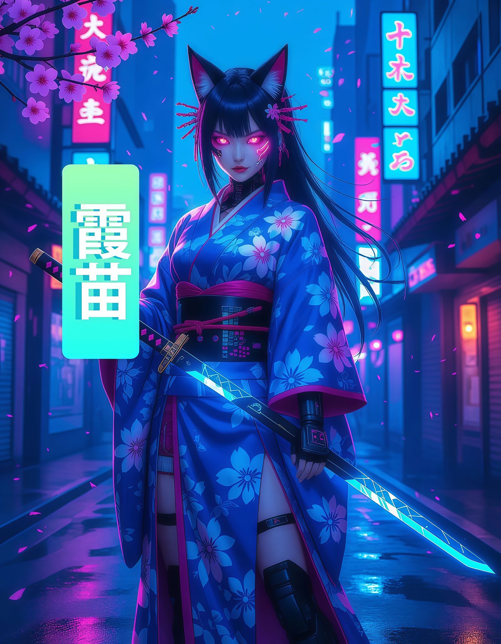 東京サイバーパンク狐女・霞苗