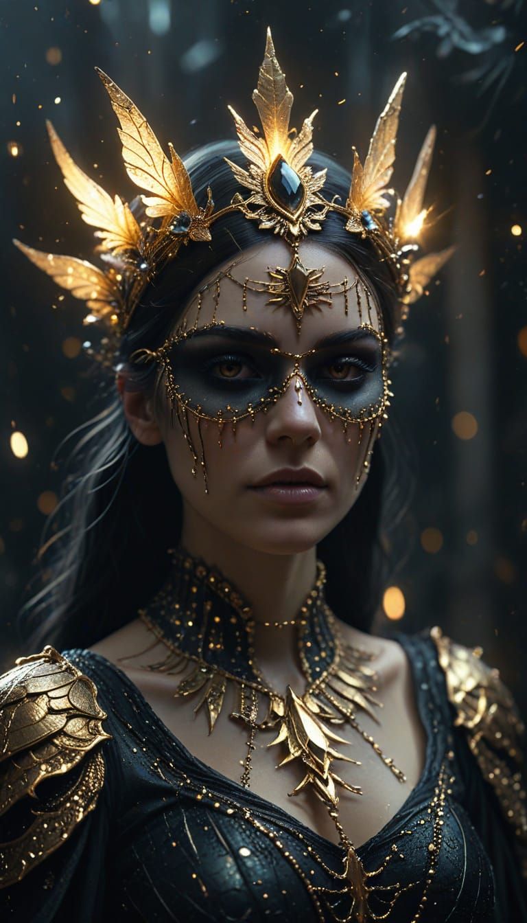 Gothic Fantasy: Blind Woman with Celestial Crown