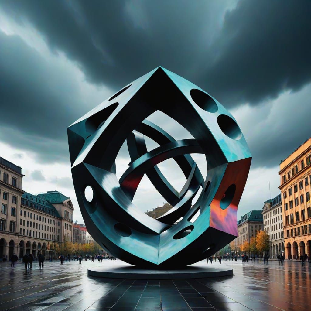 Berlin Square's Futuristic Monument in Bold, Apocalyptic Col...