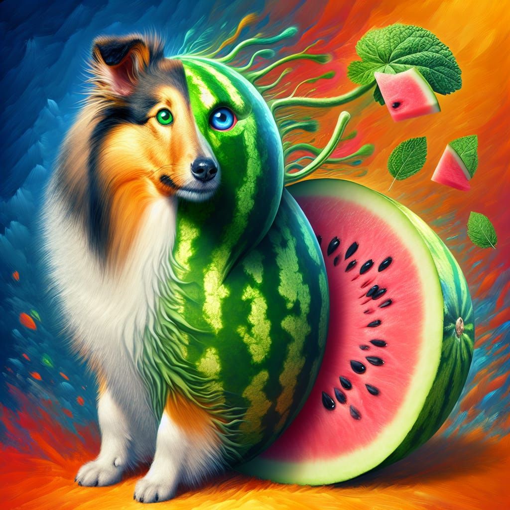 Melancholy melon collie the anthropomorphic melon collie part collie