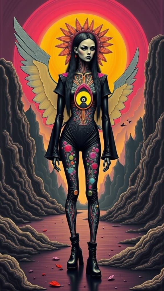 <lora:RB Figures:1.0>  Drawing of  an Angel with geometric wings