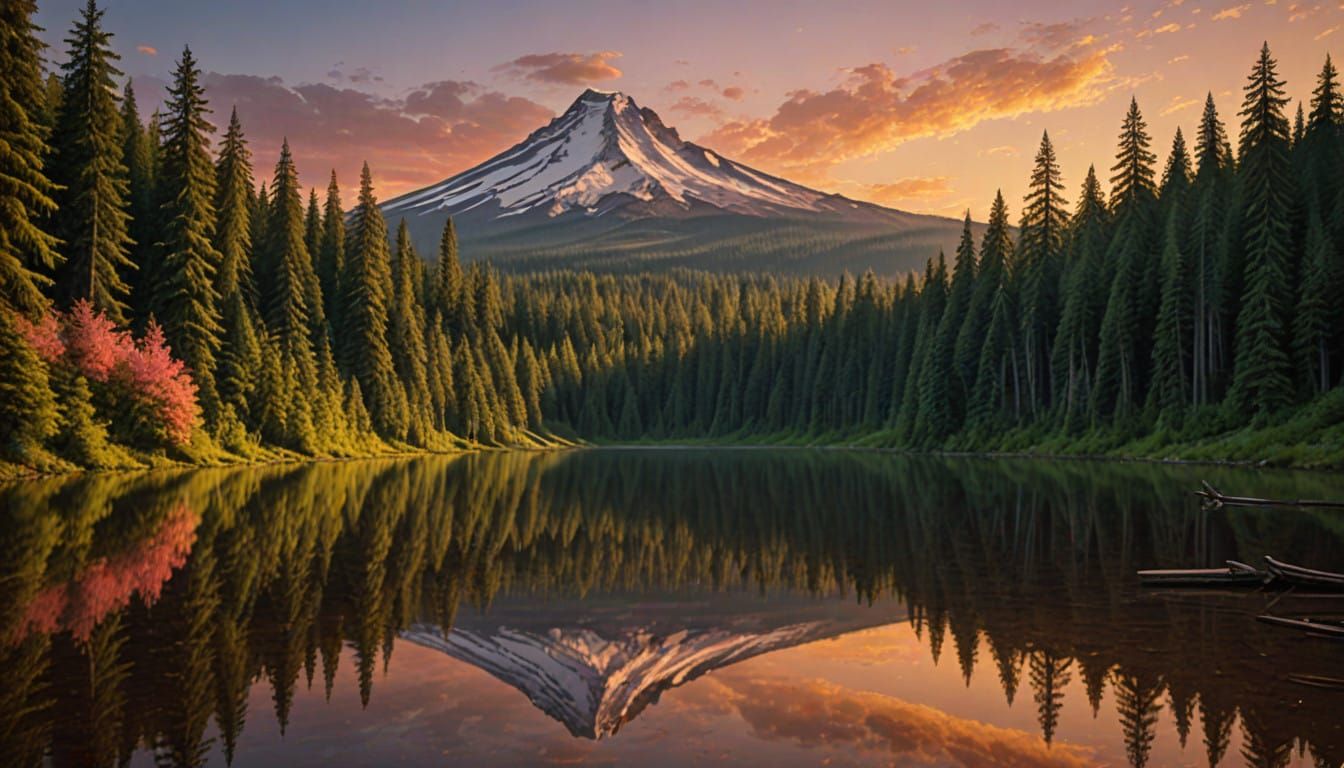 Mount Hood Across Trillium Lake