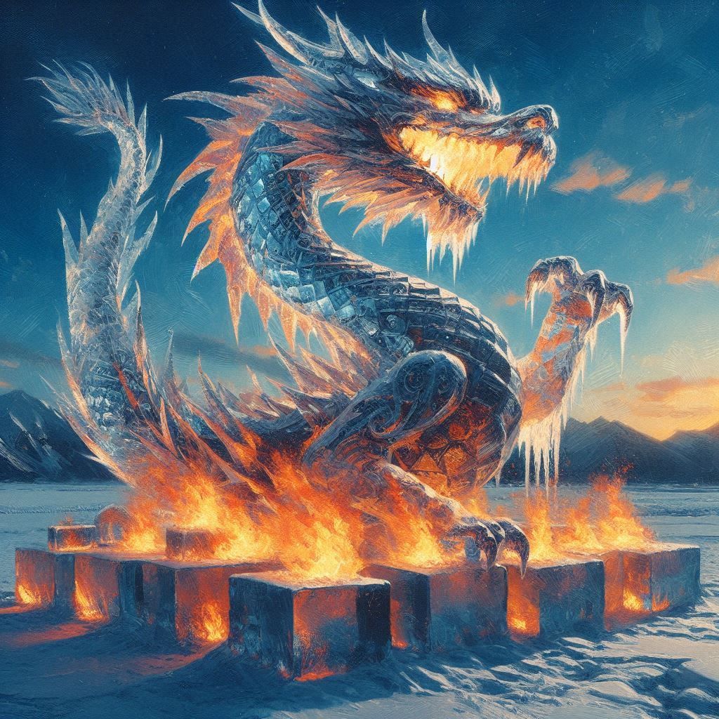 Dragon of fire and ice