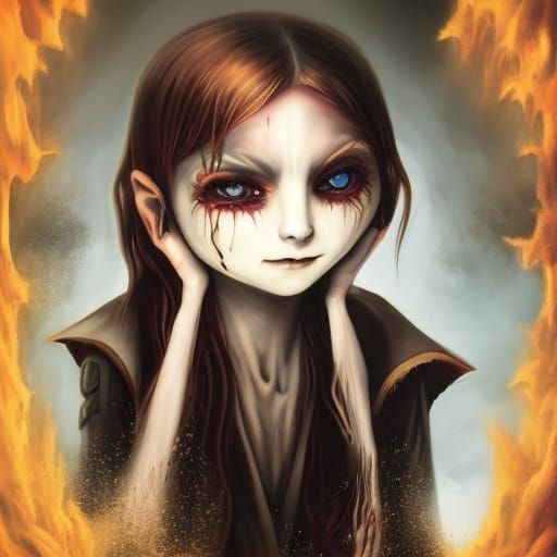 Vampire girl thinking about your blood