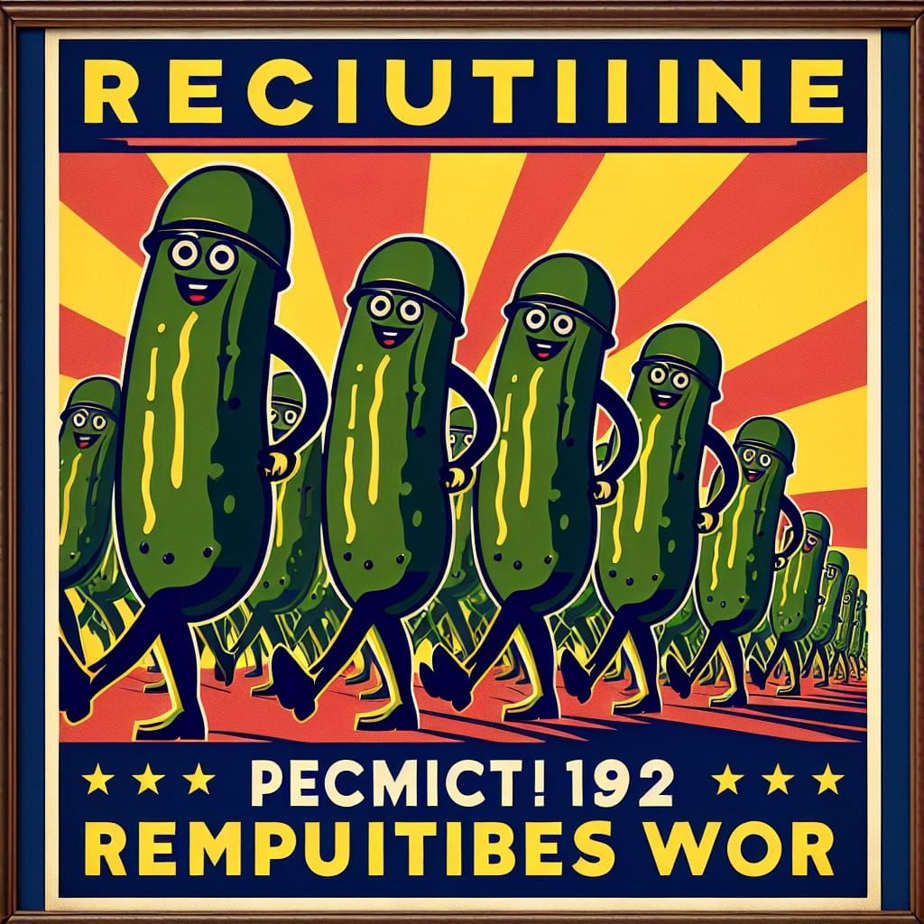 Pop Art Pickles Military Recruitment Poster - AI Generated Artwork ...