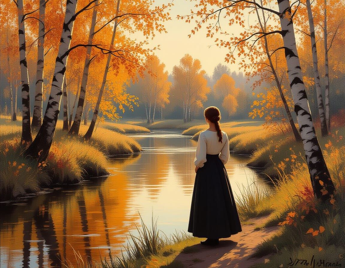 September by the creek. Back-light.