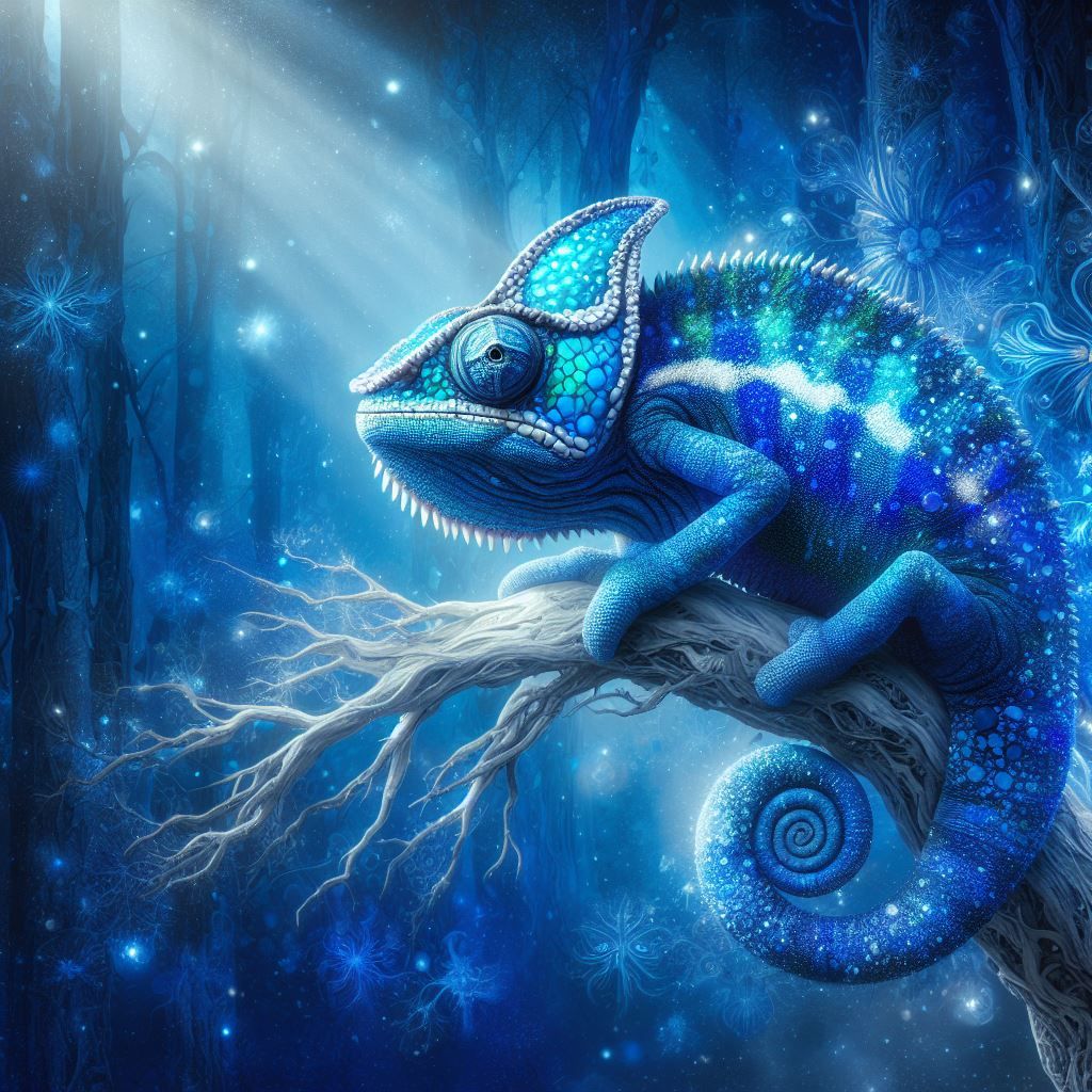 Blue Chameleon   by @Dreamer