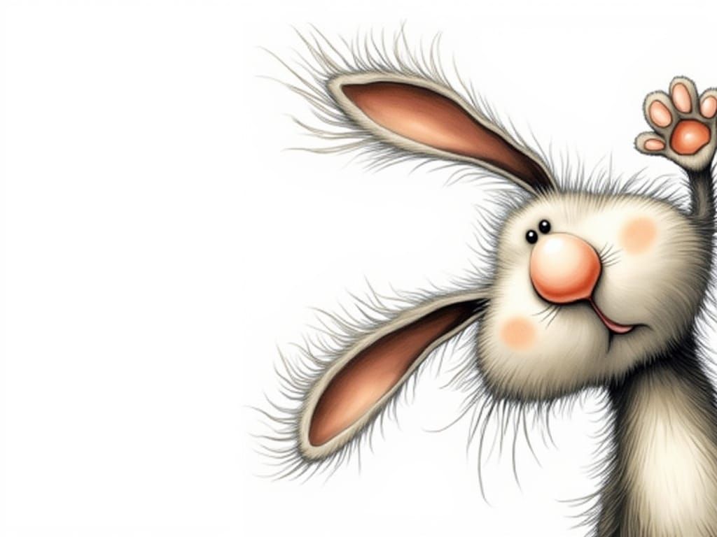  Whimsical fuzzy haired rabbit   by @Karrisa
