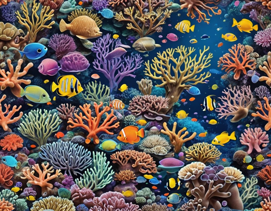the great barrier reef, sealife under the ocean, coral, anem...