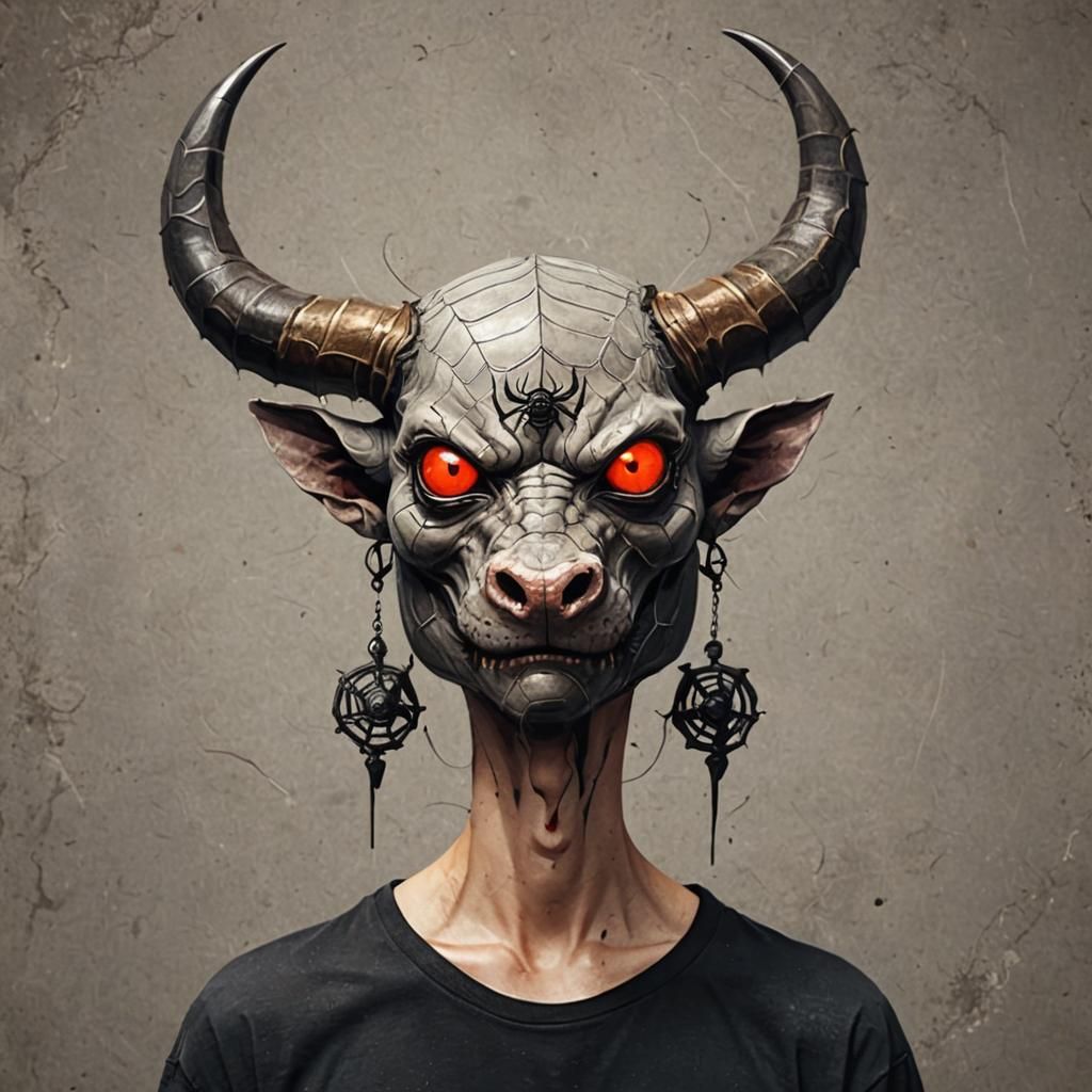 change the symbol of spider on the forehead with the bull si...