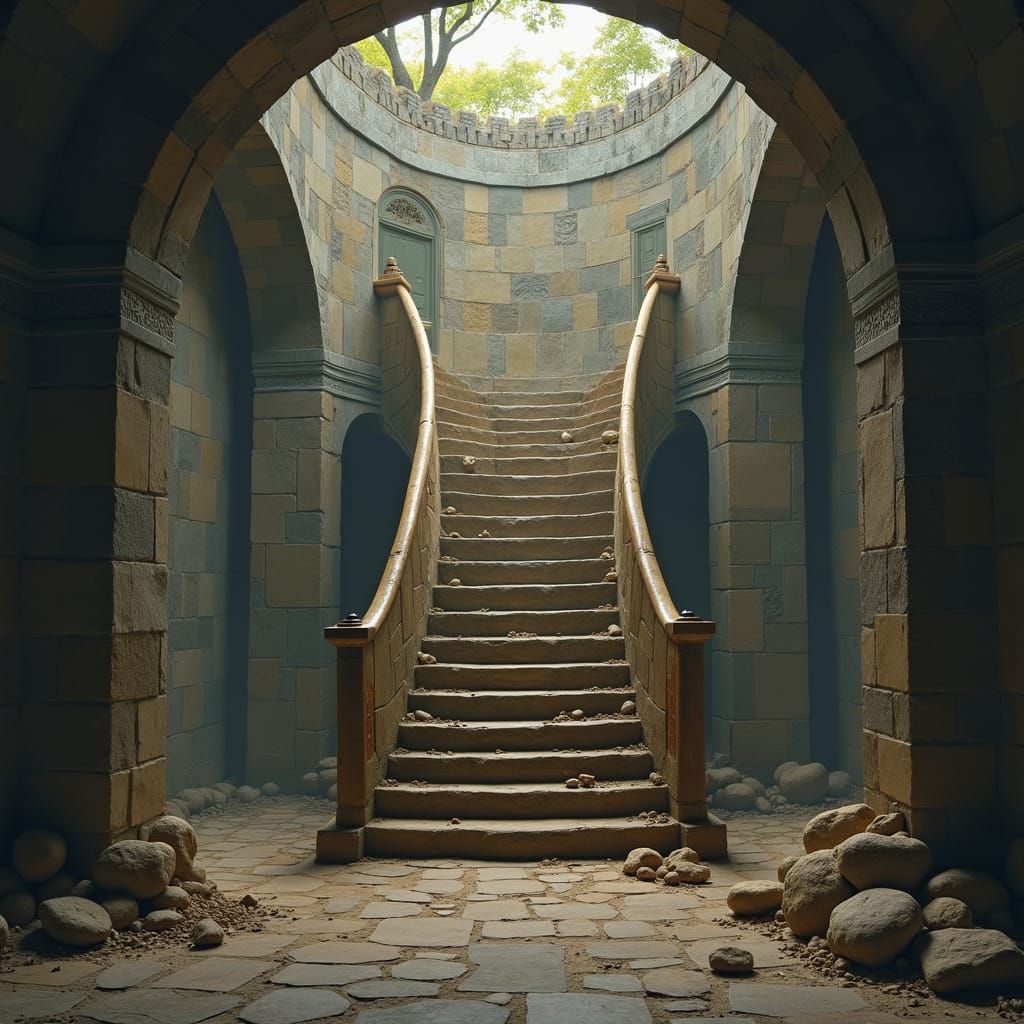 Ancient Tree Merges with Futuristic Industry