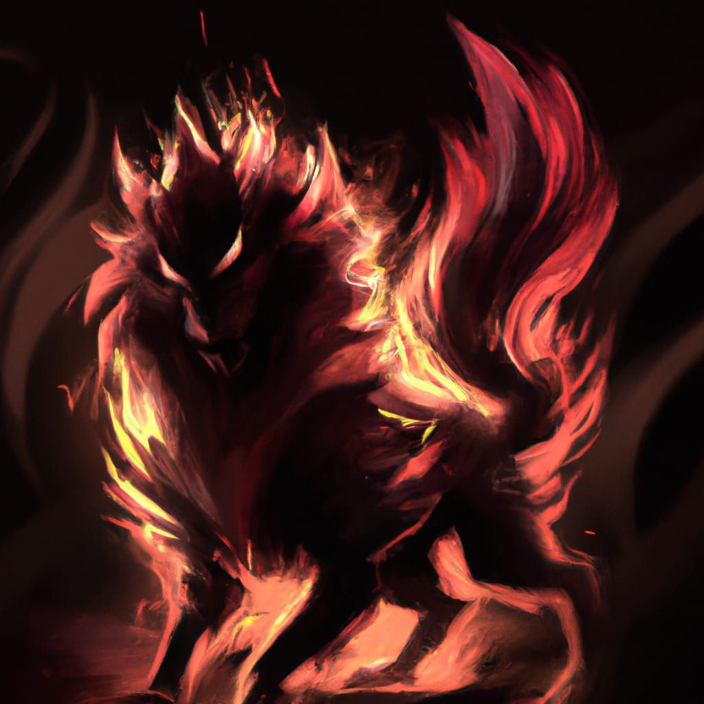 Black beast of flames - AI Generated Artwork - NightCafe Creator