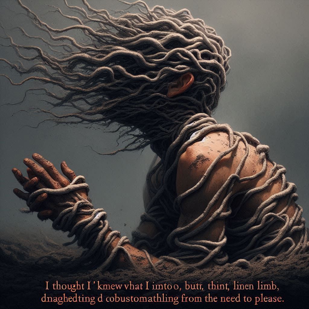 I thought I knew what I was into, but then life twisted, Doubt's limb, reaching through the fog of me. I didn't leave. I...