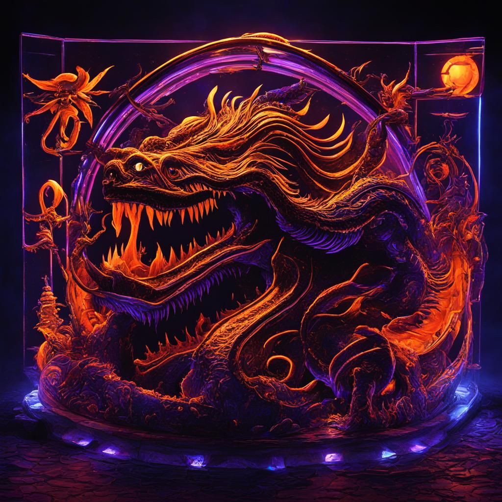 map of Caribbean monster mythology using glass topology back...
