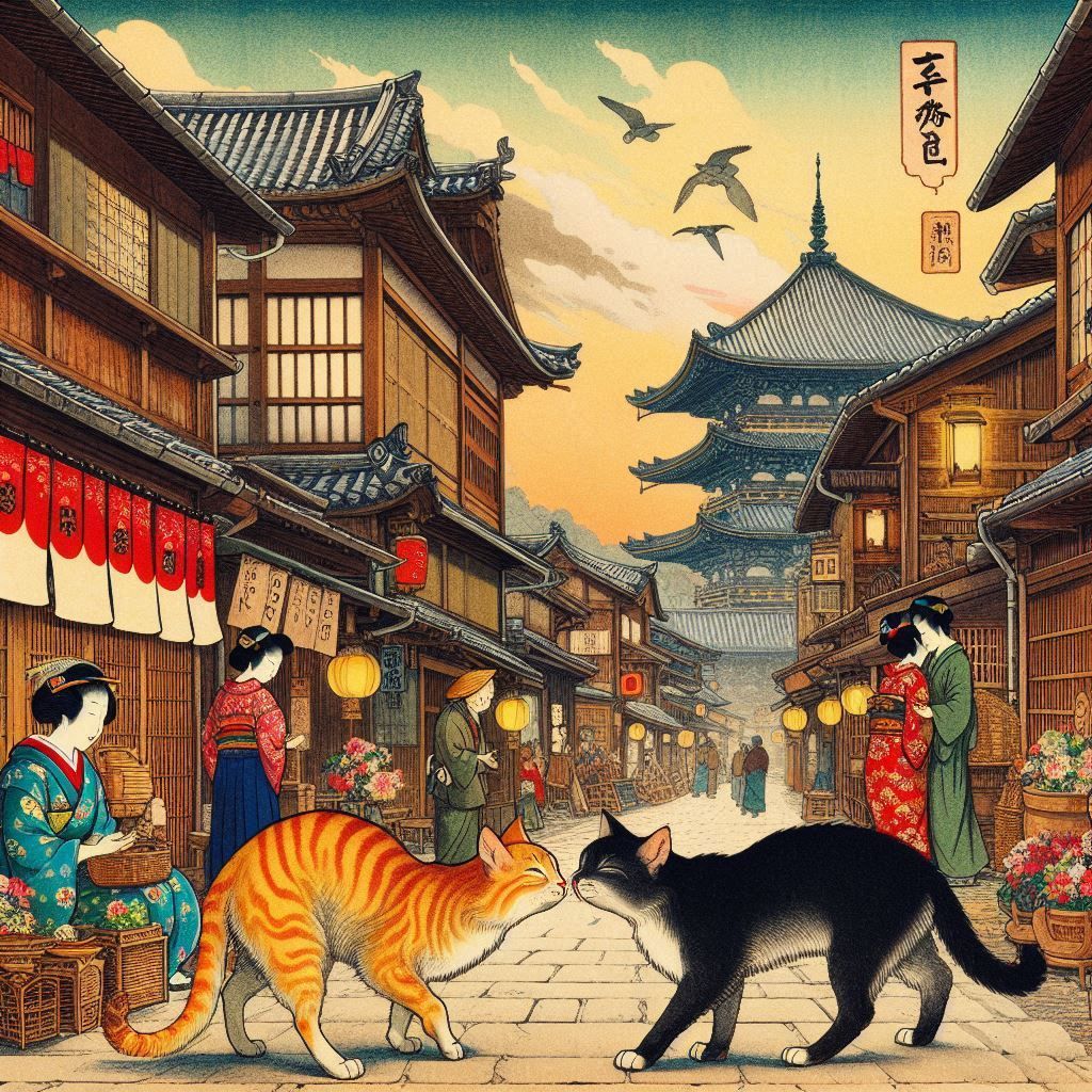 meeting - nose to nose (Ukiyo-e)