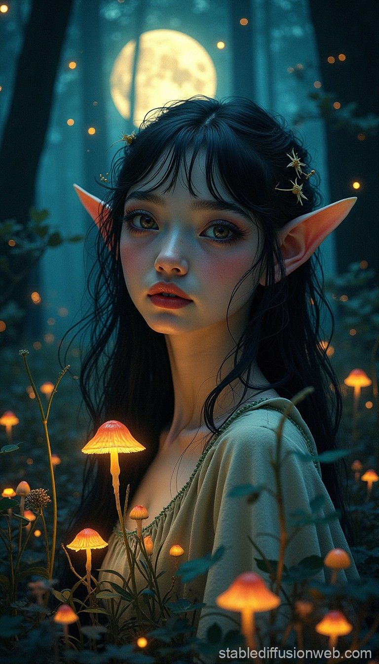 Elf in the Enchanted Forest