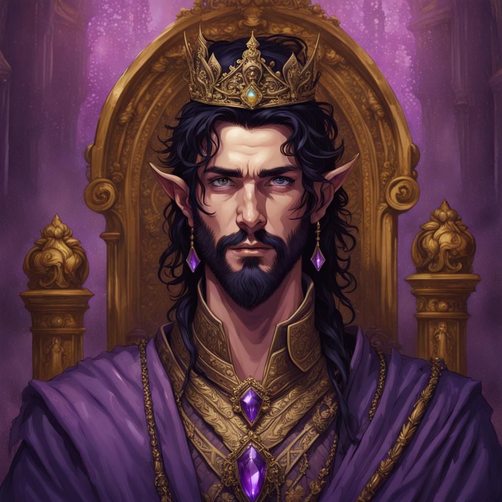 half-bust-of-a-half-elf-male-with-purple-eyes-black-beard-and-hair