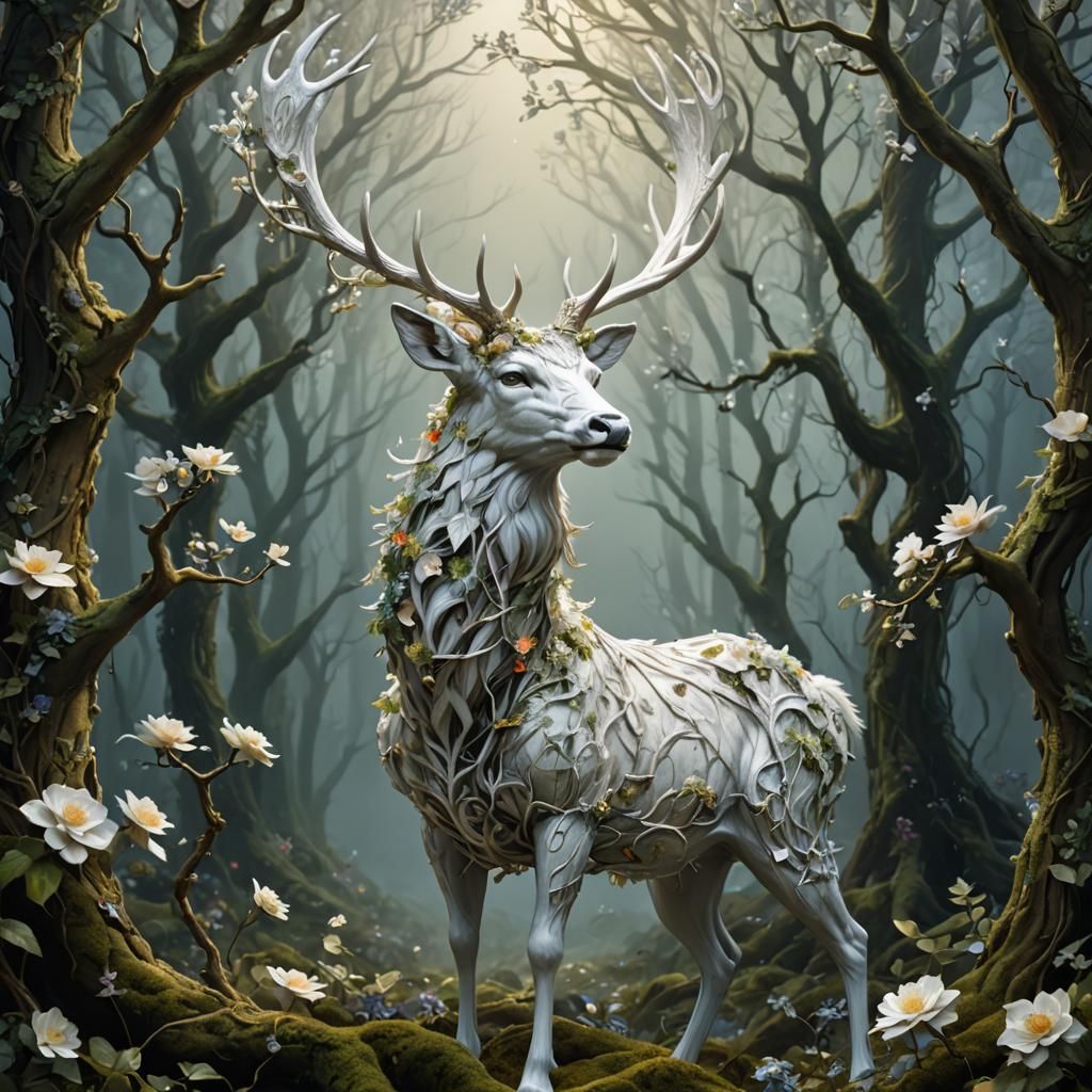 The Sylvan Stag is a creature of breathtaking beauty, its form both ...