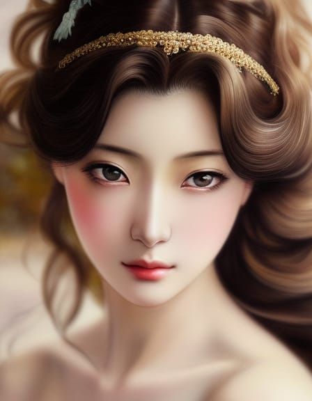 anime concept art,close up portrait sensual and playful beau...