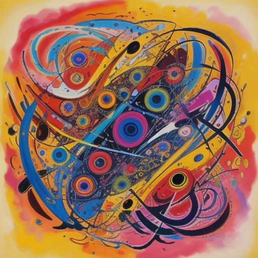 Vibrant Abstract Portrait of Woman in Expressionist Style