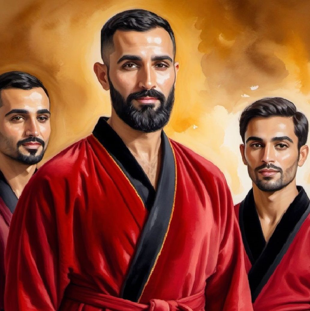 Three handsome bearded men