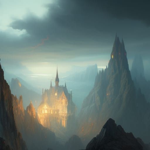 Mountain Castles - AI Generated Artwork - NightCafe Creator