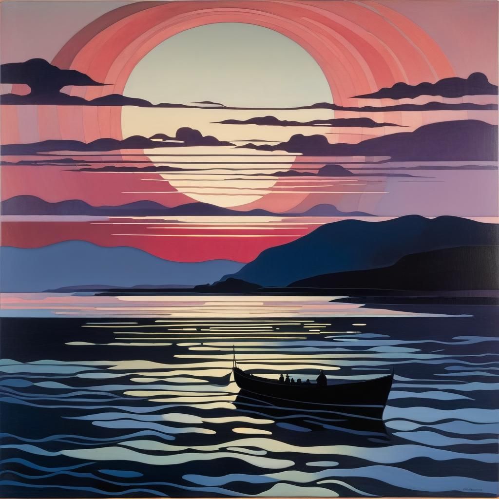 sunset over a calm sea