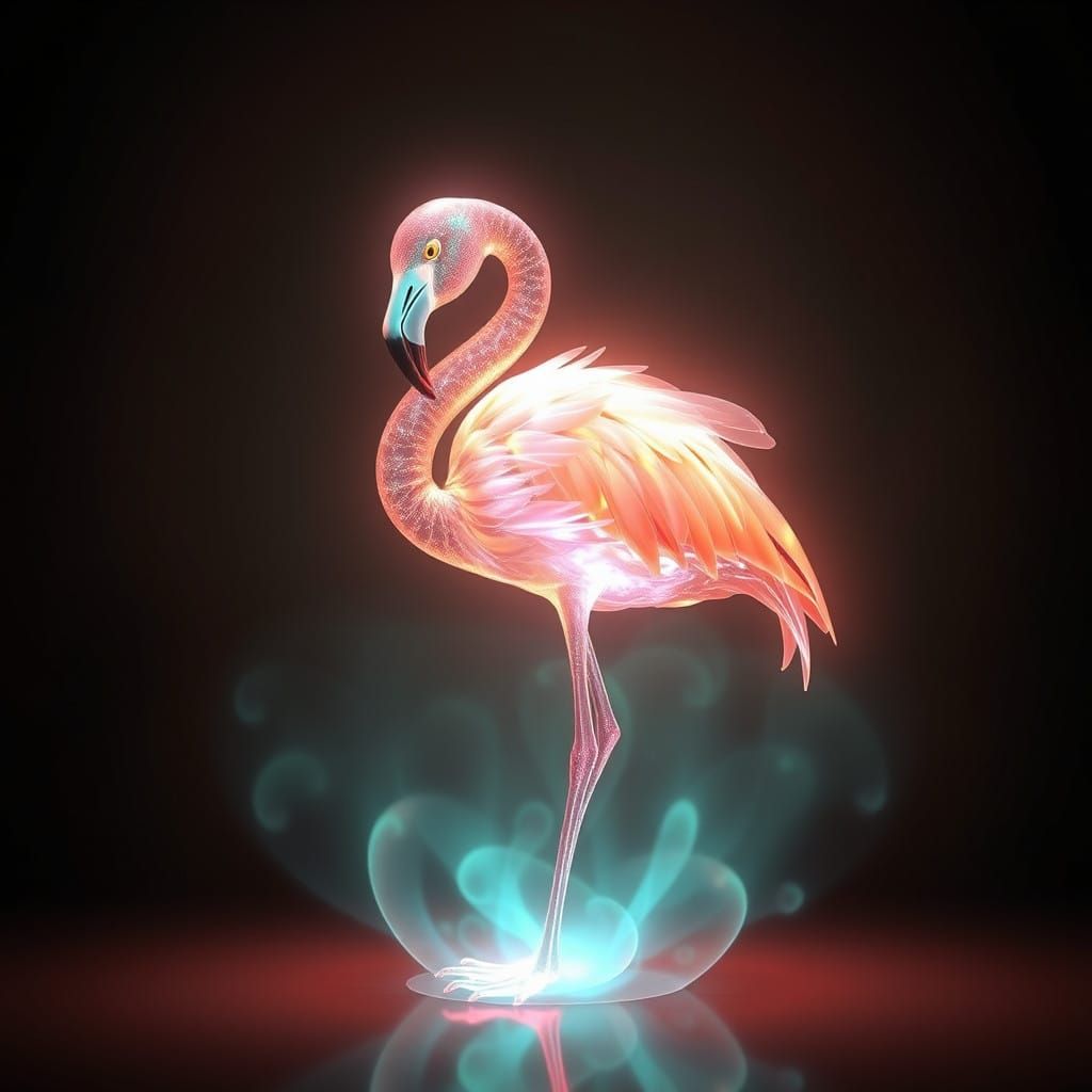 Translucent Flamingo Hologram  by @PinkSpiritFox