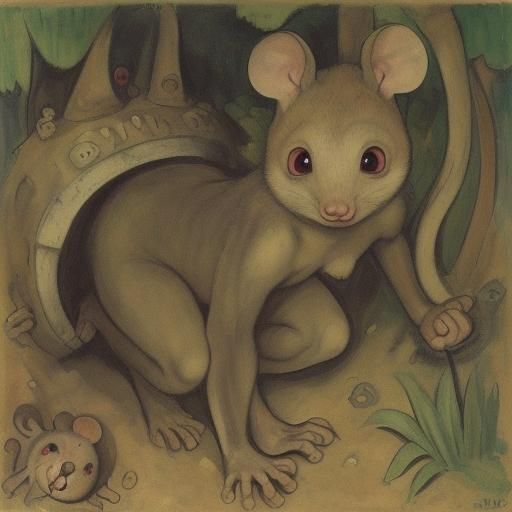 An underground mouse runs, and under it the earth trembles, ...