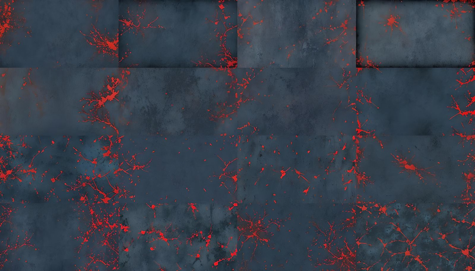 Dark blue backgrounds with touches of red