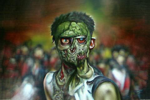 Zombie. detailed painting