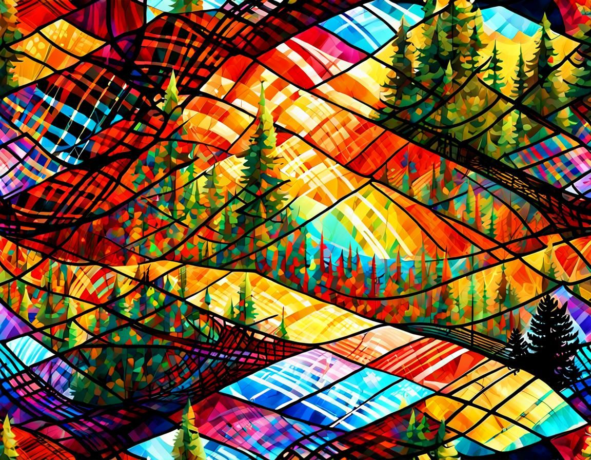 Plaid Forest Pattern