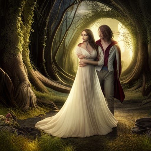 Magic Vampire and werewolf love story 15 AI Generated Artwork