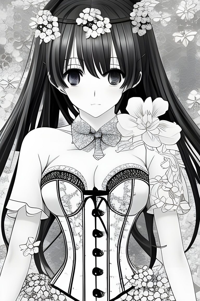 Manga Flower Girl  by @Piktor