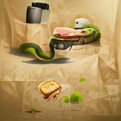 Snake loves sandwich  - concept art matte background