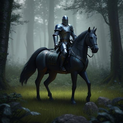 Medieval Knight in Forest: 3D Game Cinematic